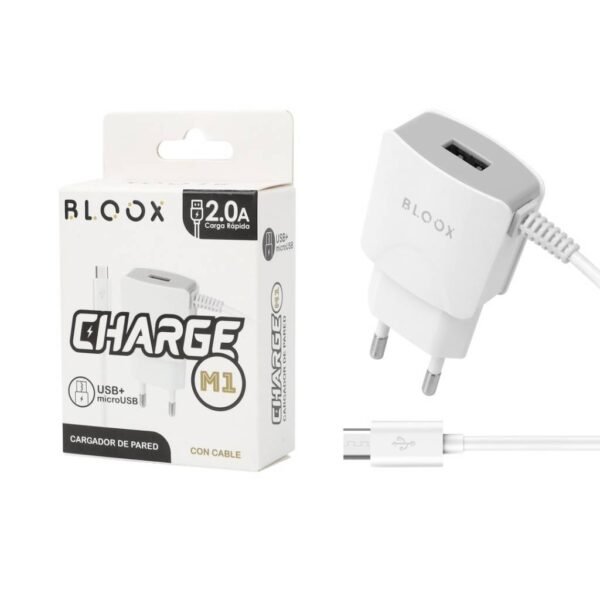 Cargador BLOOX 2A + 1 USB microUSB