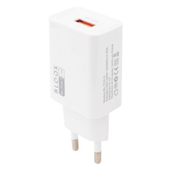 Cargador BLOOX 1 USB 2.1A + Cable Tipo C 1M
