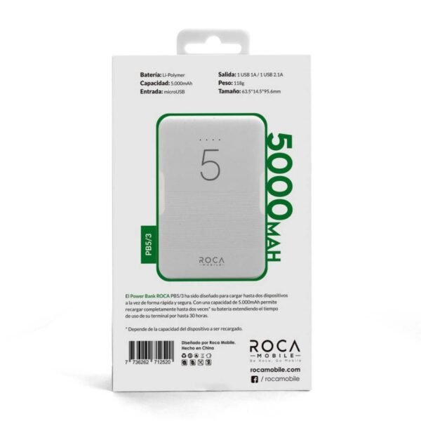 Power Bank ROCA PB5/3 5.000mAh