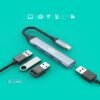 ZEQI MULTIPLICADOR DE PUERTOS (USB-C MACHO A 4 PUERTOS USB 3.0)