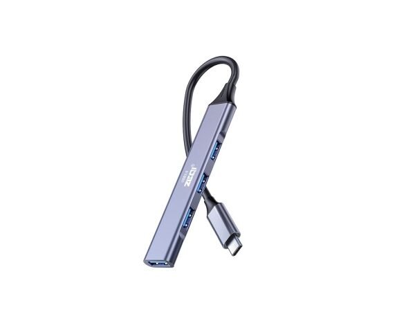 ZEQI MULTIPLICADOR DE PUERTOS (USB-C MACHO A 4 PUERTOS USB 3.0)