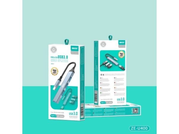 ZEQI MULTIPLICADOR DE PUERTOS (USB-C MACHO A 4 PUERTOS USB 3.0)