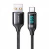 Cable de Datos USB C 6A 1.2M Negro U78 Con LCD Carga Rápida