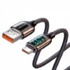 Cable de Datos USB C 6A 1.2M Negro U78 Con LCD Carga Rápida
