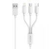 Cable de Datos ROCA mulTIPy 3en1 120cm 2.4A microUSB/USB C/Lightning (sólo carga)