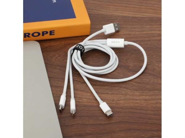 Cable de Datos ROCA mulTIPy 3en1 120cm 2.4A microUSB/USB C/Lightning (sólo carga)