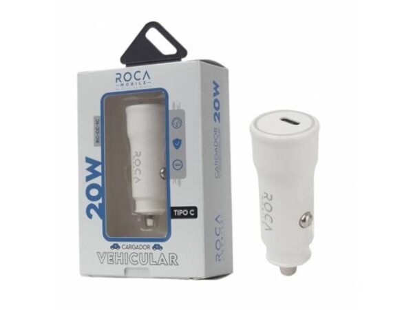 Cargador Inteligente Auto ROCA 20W USB C/PD (sin Cable)