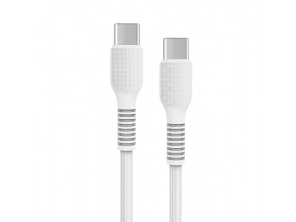 Cable de Datos ROCA TO GO USB C a USB C 100cm 3A 60W Blanco