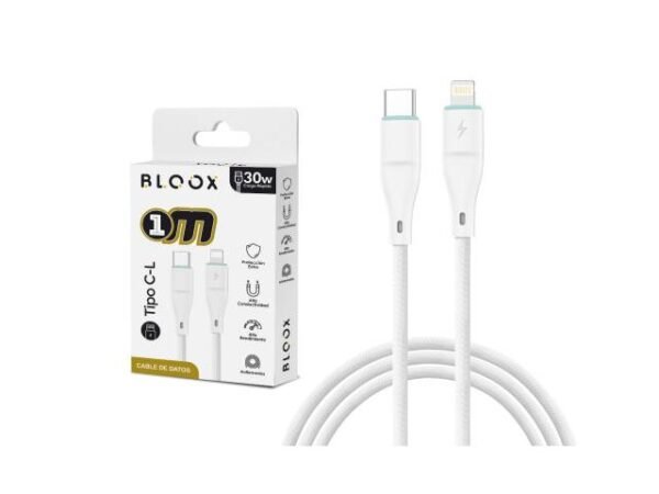 Cable de Datos BLOOX USB C a Lightning PVC 100cm 30w