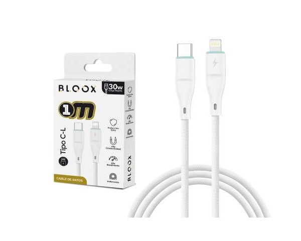 Cable de Datos BLOOX USB C a Lightning PVC 100cm 30w