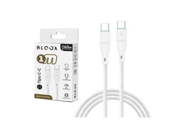 Cable de Datos BLOOX USB C a USB C PVC 100cm 60w