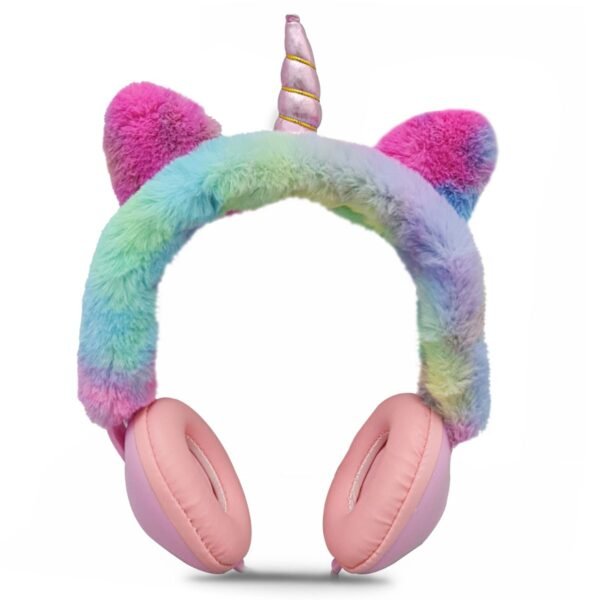 VINCHA AURICULAR CABLEADA UNICORNIO PELUCHE