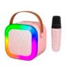 PARLANTE PORTATIL CON MICROFONO INALAMBRICO ROSADO