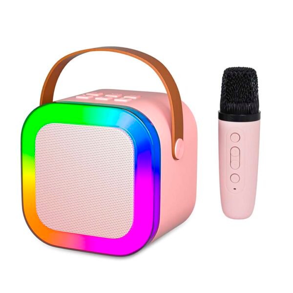 PARLANTE PORTATIL CON MICROFONO INALAMBRICO ROSADO