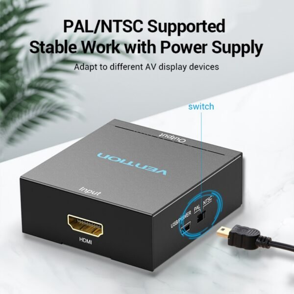 Convertidor HDMI a RCA 3xNTSC/PAL+Mini USB / Negro AEEB0