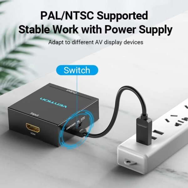 Convertidor HDMI a RCA 3xNTSC/PAL+Mini USB / Negro AEEB0