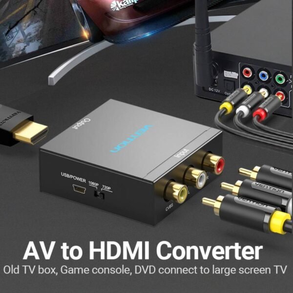 Convertidor RCA a HDMI 720P/1080P/USB Mini-B / Negro AEFB0 Vention