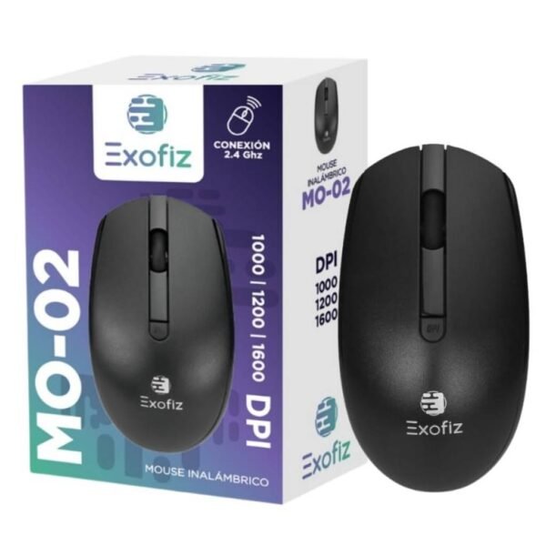 Mouse Inalámbrico MO-02 Negro Exofiz