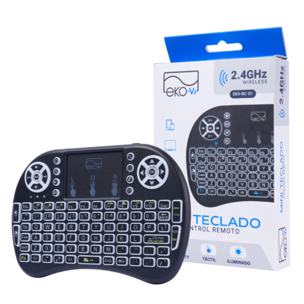 Mini Teclado Inalámbrico Control Remoto Negro Eko-Vi